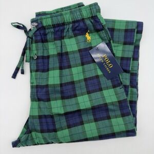 Ralph Lauren Polo Men's Sleepwear Polo Pajamas Pant Green/Blue Size Small S NWT